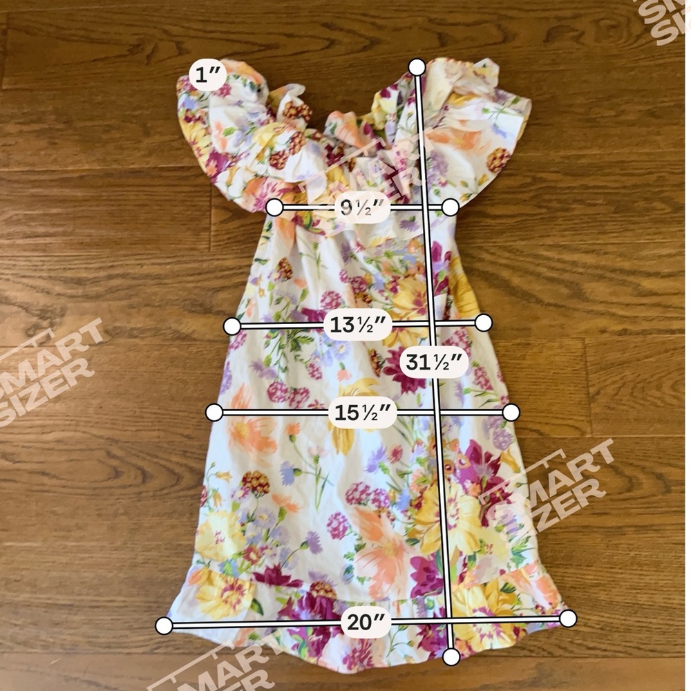 H&M White Off-Shoulder Floral Dress‎ with Yellow & Pink Accents - Picture 5 of 8